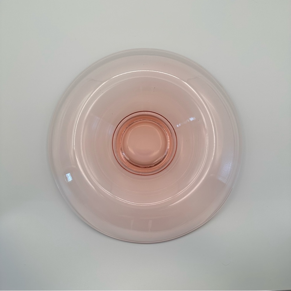Vintage Pink 1930s Depression Glass Round Curved Waterfall Centerpiece Bowl - Picture 4 of 8